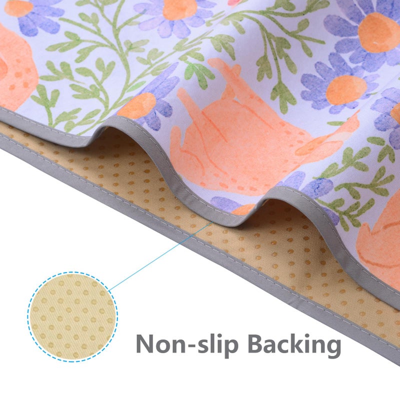 Womumon Splat Mat for Under High Chair/Arts/Crafts, Waterproof and Anti-Slip Splash Mat Floor Protector, Washable Highchair Floor Mat, 51 Inch Reusable Messy Mat and Baby Feeding Table Cloth - Image 2